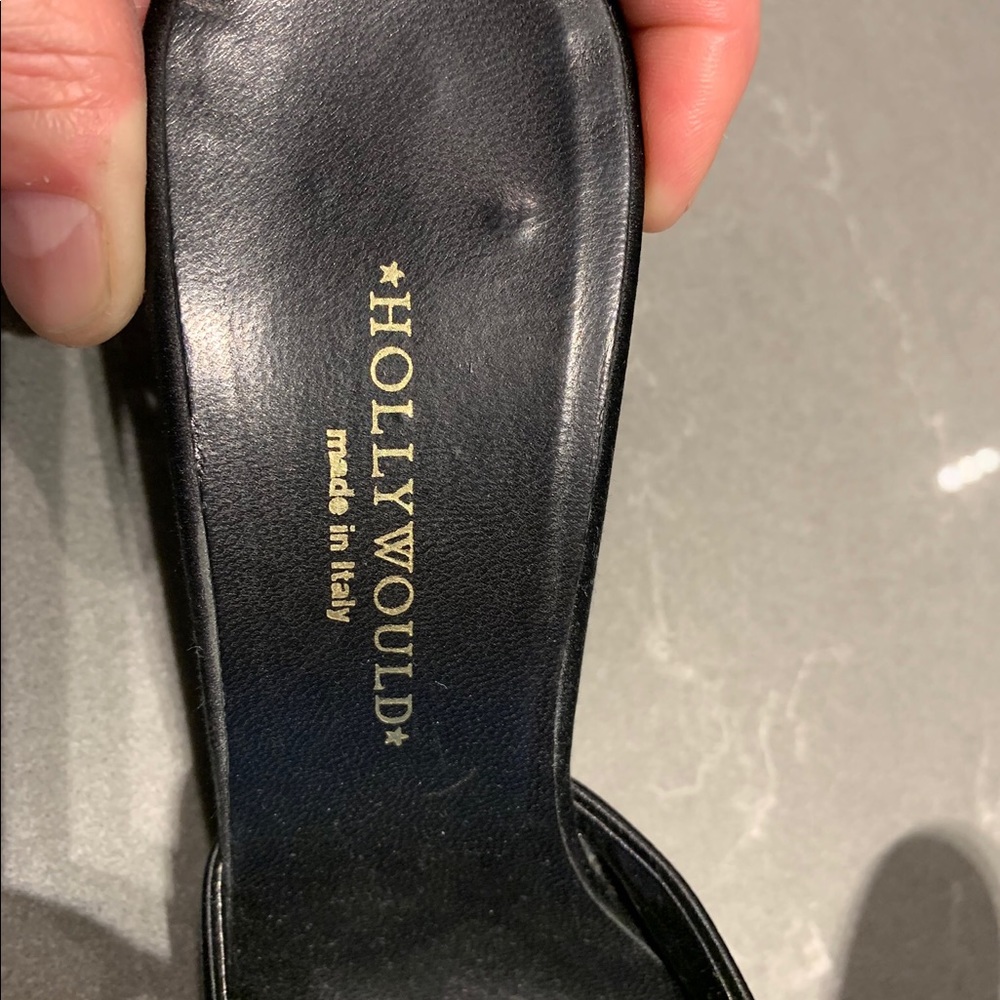 Hollywould Black Satin Heels - Sz 38.5 (US 8.5) - Picture 3 of 5